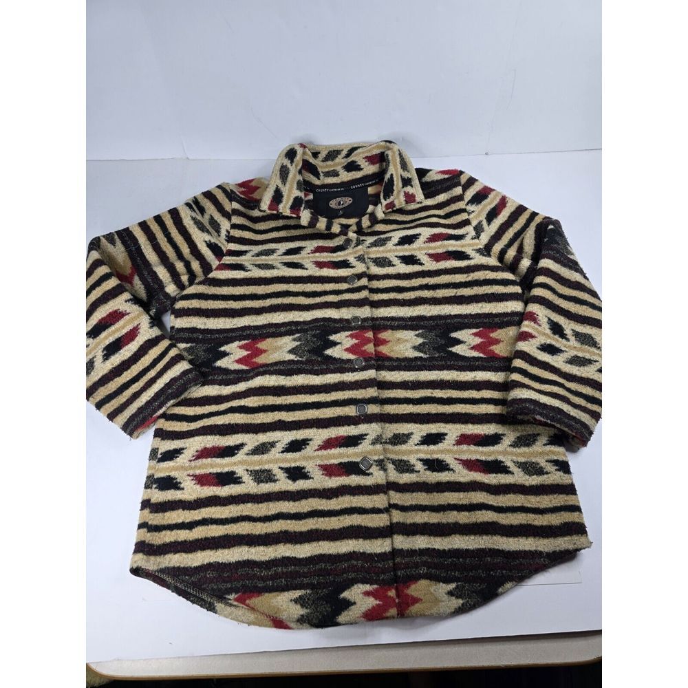 Vtg.‎ County Clothing Co. Western Print Aztec CottageCore Jacket Size L Large